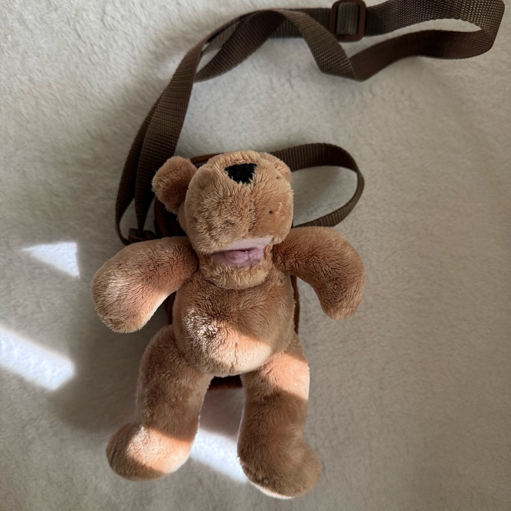 Case Logic Plush Dog Mini sling bag Brown Kids Crossbody Small Bag Cute